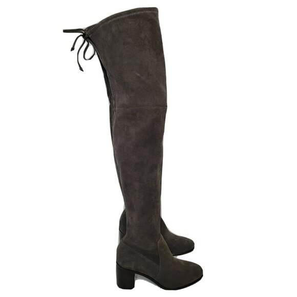 Frye Julia Boots Womens Size 6.5 Brown Suede Heeled Tall Thigh High Round Toe - Picture 1 of 8